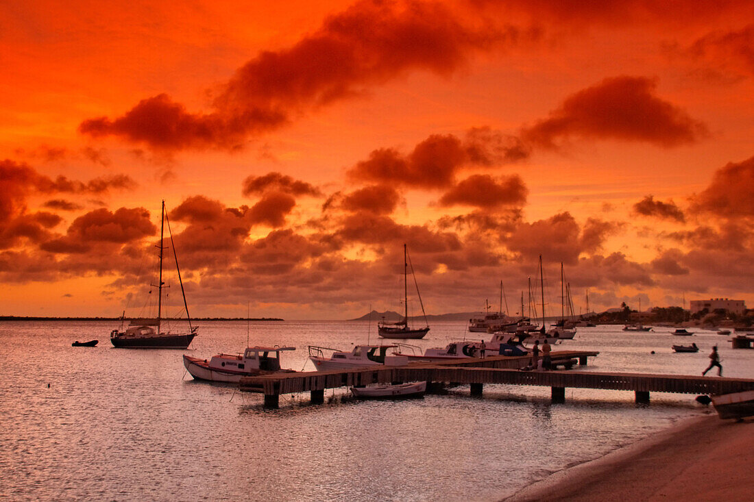 West Indies, Bonaire, Kralendijk, sunset