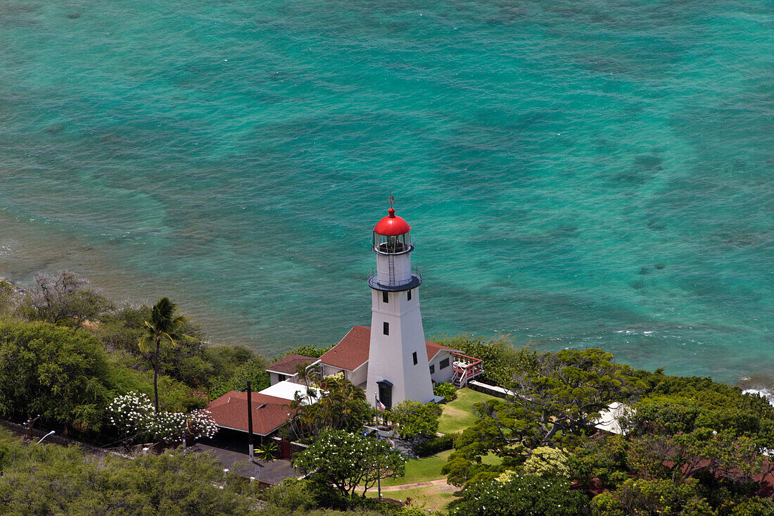 Leuchtturm am Kupikipikio Point, Oahu, Pazifik, Hawaii, USA