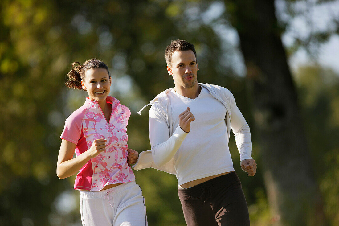 Young couple jogging