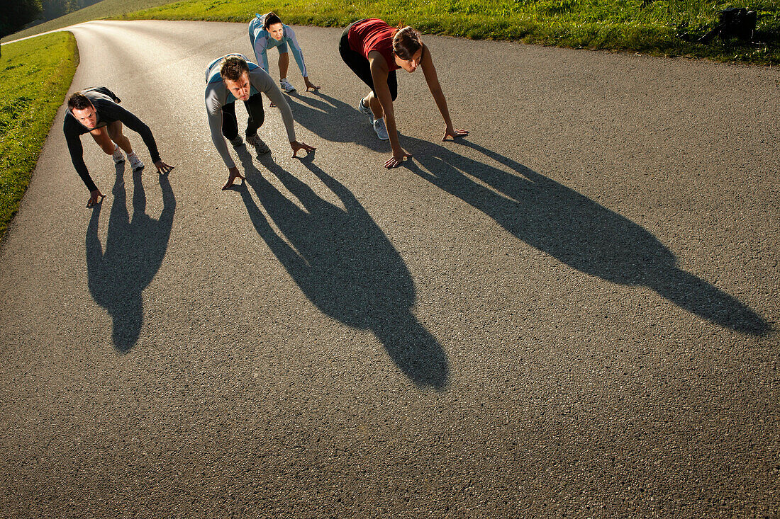 Runners starting, Munsing, Bavaria, Germany