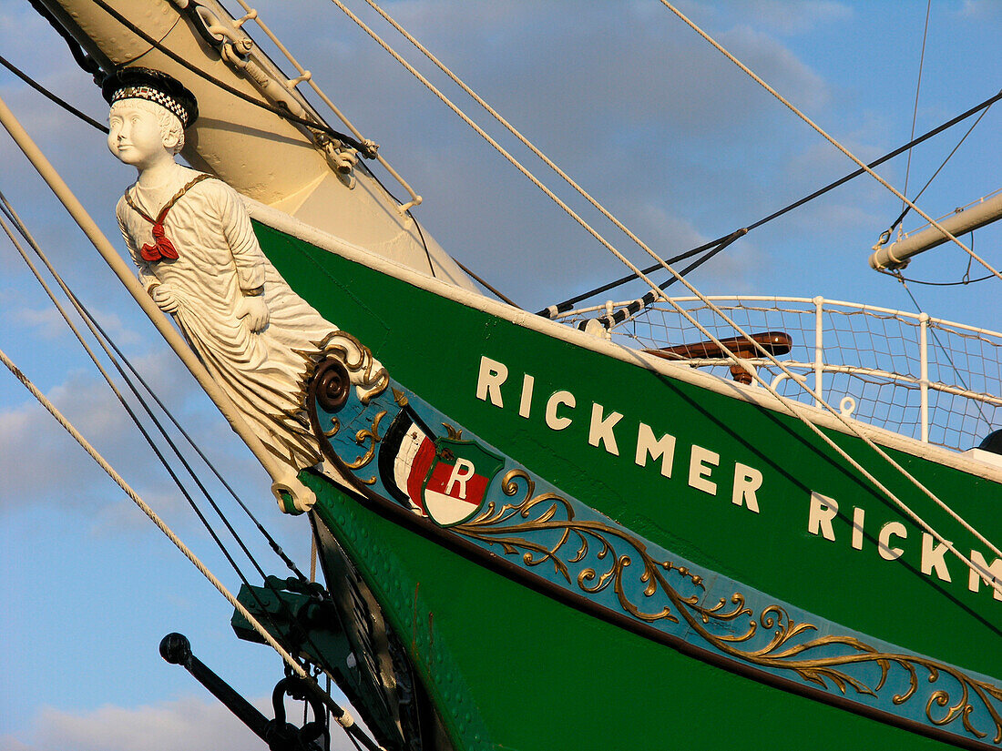 Detail des Museumsschiffs Rickmer Rickmers, Hansestadt Hamburg, Deutschland
