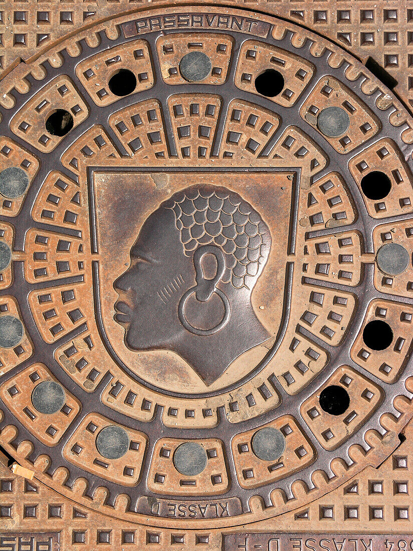 Manhole Cover in Coburg, Franconia, Bavaria, Germany