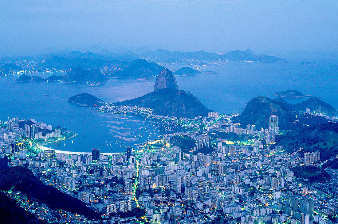 Yatch club at Guanabara Bay and Sugarloaf in background, Rio de Janeiro. Brazil