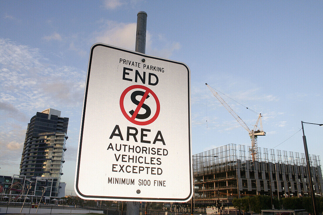 Information sign, Harbour Esplanade, Docklands, Victoria Harbour, Melbourne, Australia