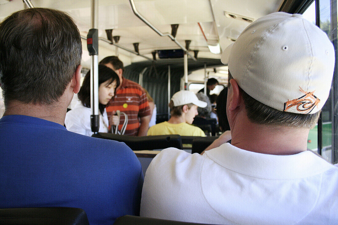 Passengers in public busline to Fremantle, Perth, Western Australia