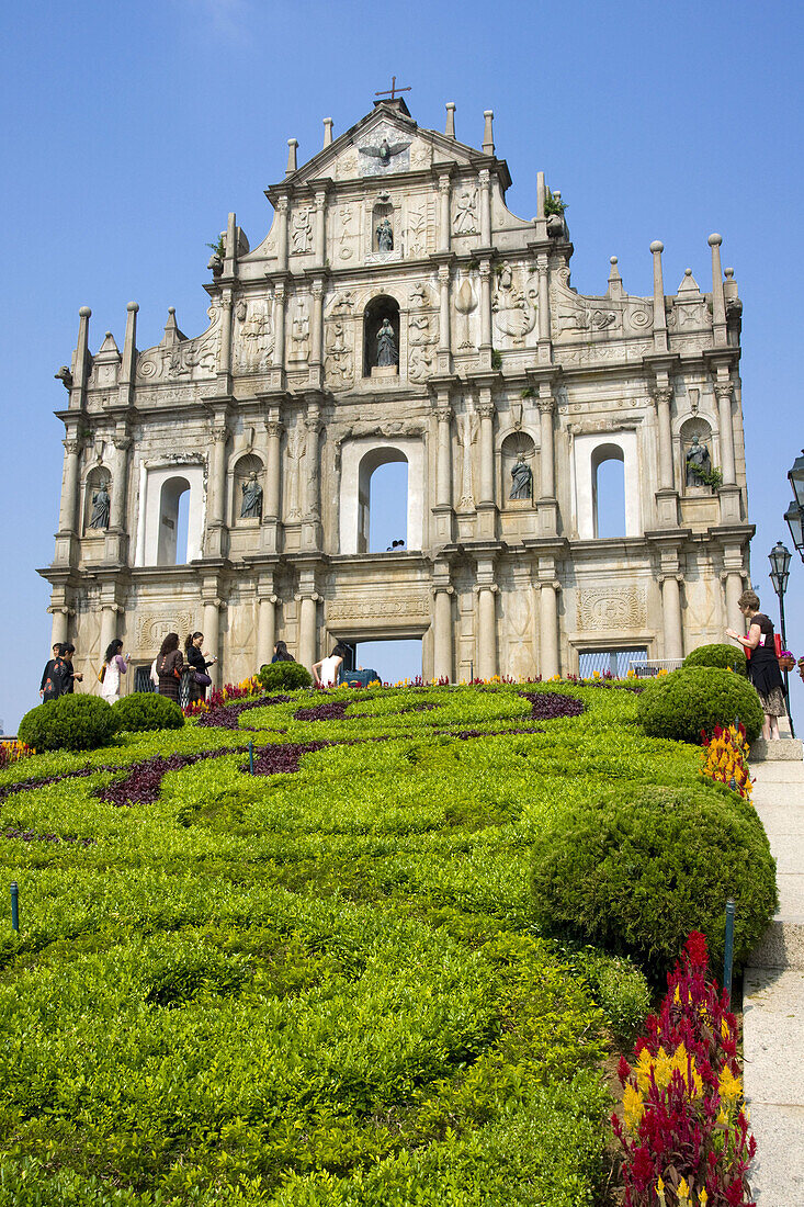 Asia, China, Macau, St Paul's cathedral façade