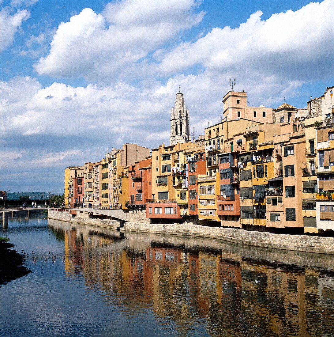 River Onyar, Girona. Catalonia, Spain