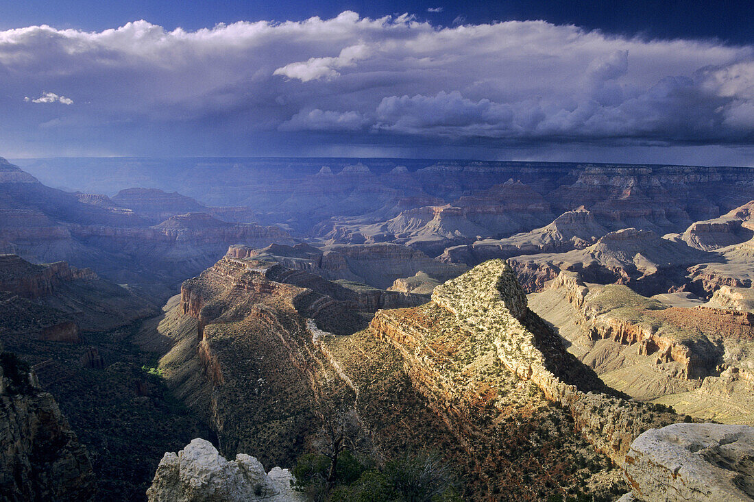 Storm clouds and sunlight from Grandview Point, South Rim, Grand Canyon National Park, Arizona, USA
