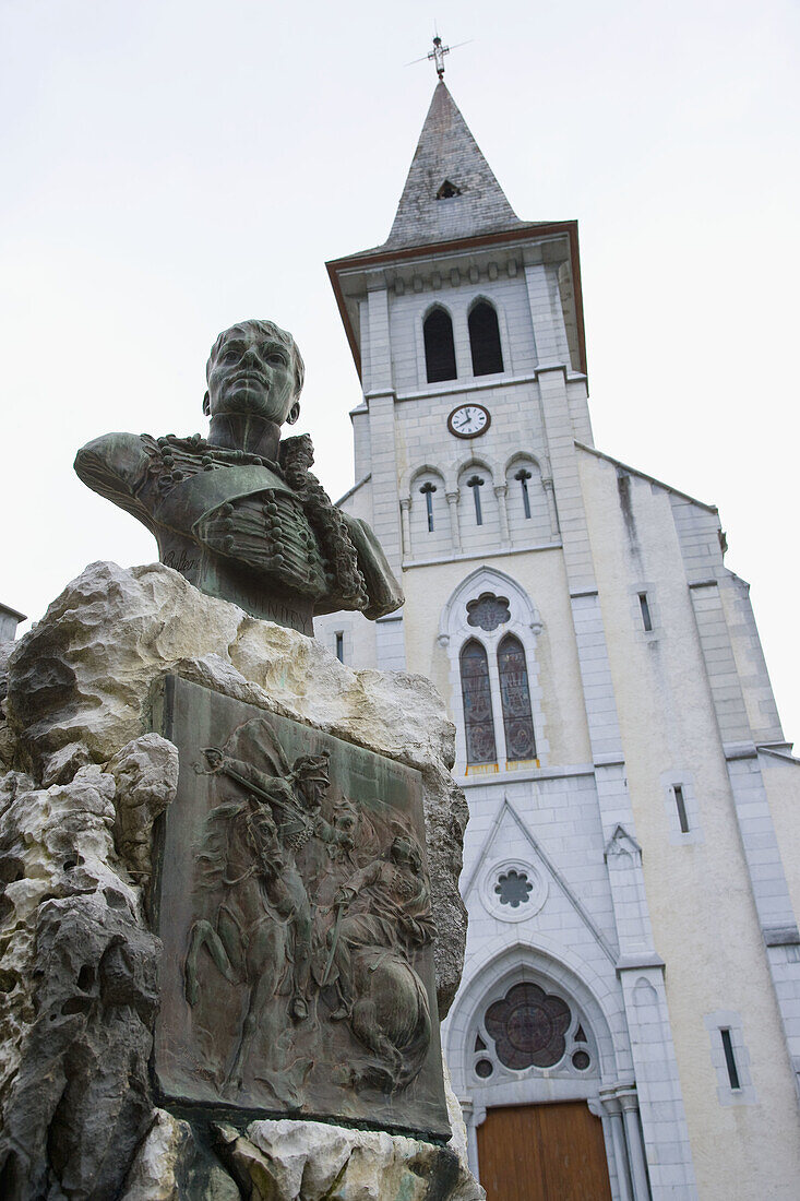 Sculpture of Jean-Baptiste Guindey. Laruns. Cauterets. Aspe valley. French Pyrénées. France.