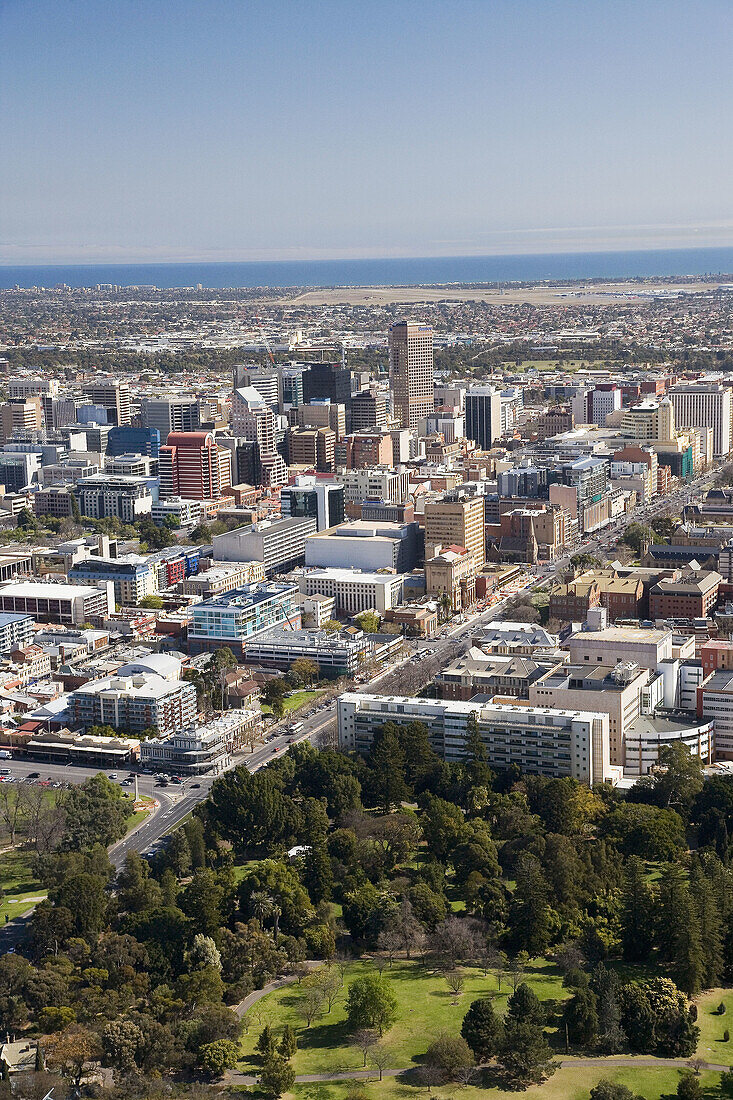 Botanic Gardens and CBD, Adelaide, South Australia, Australia - aerial