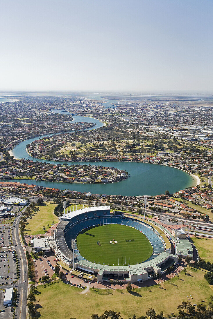 AAMI Stadium and West Lakes, Adelaide, South Australia, Australia - aerial