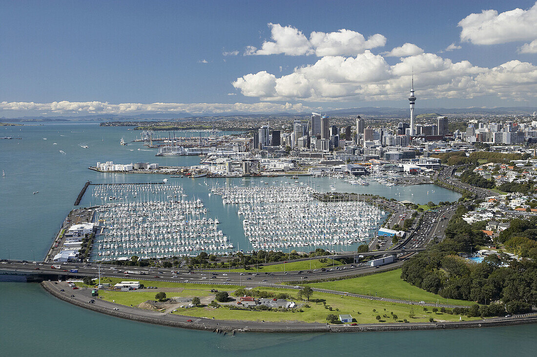 Point Erin and Westhaven Marina, Auckland, North Island, New Zealand - Aerial
