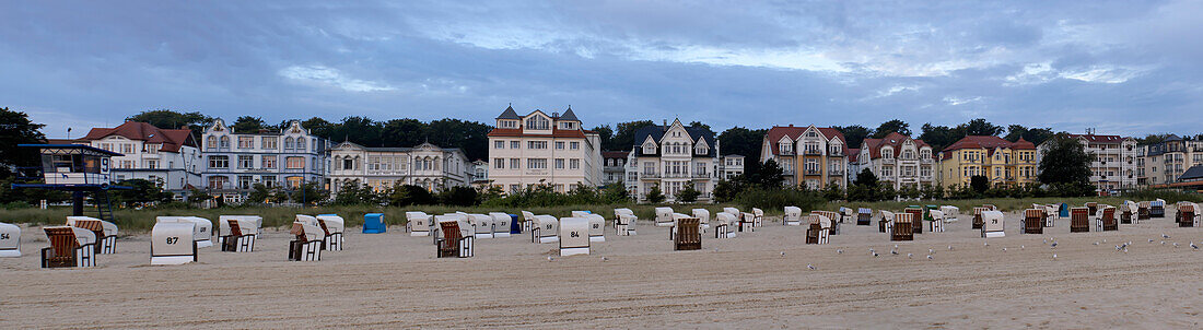 Villas, Baltic Sea Beach, Bansin, Mecklenburg-Western Pomerania, Germany