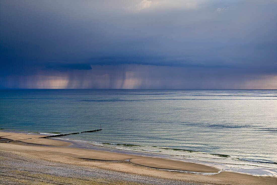 Beach and cloudy Sky, Sylt Island, North Frisian Islands, Schleswig-Holstein, Germany
