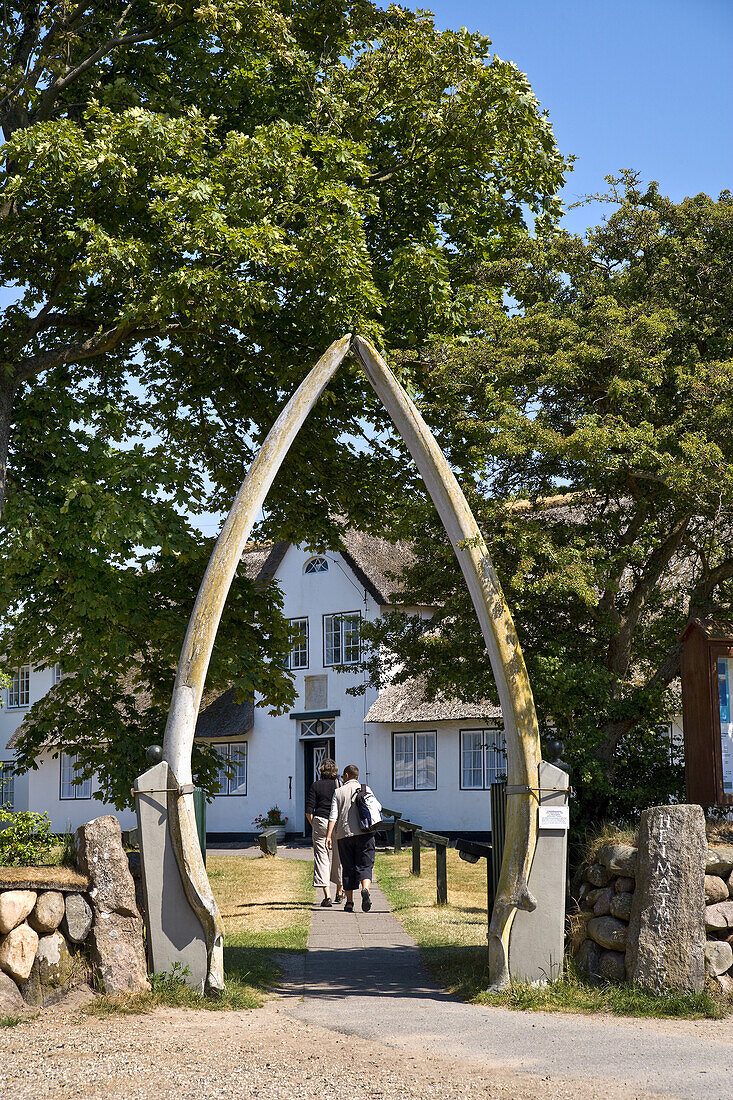 Entrace of whalebones to the museum of local history, Keitum, Sylt Island, Schleswig-Holstein, Germany