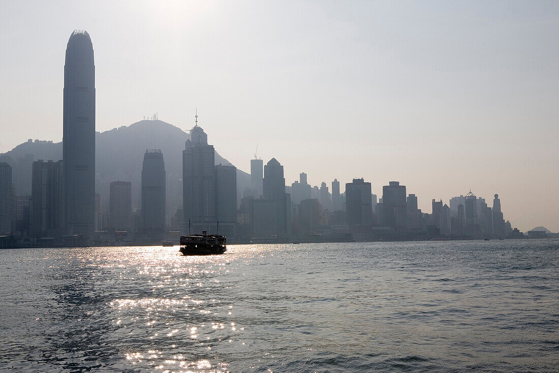 Skyline of Hong Kong Island in the sunlight, Central District, Hong Kong, China, Asia