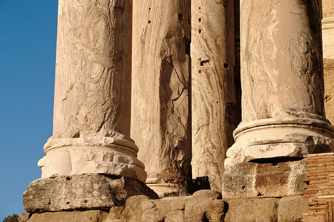Columns in the Roman forum, Rome. Lazio, Italy