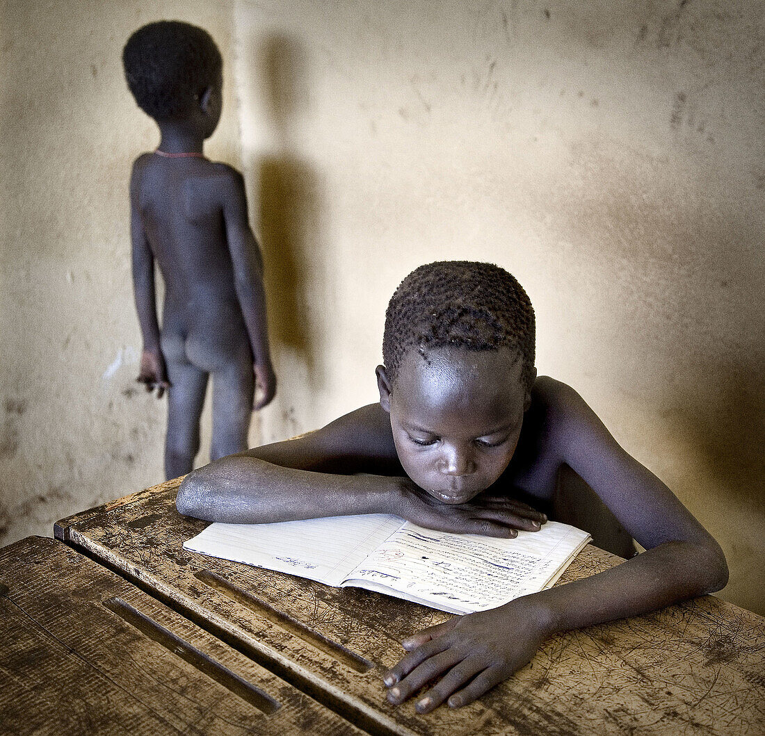 Surma school boys. South Ethiopia