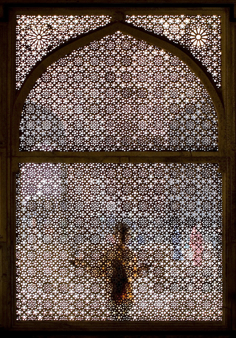 Window, Fatehpur Sikri. Uttar Pradesh, India