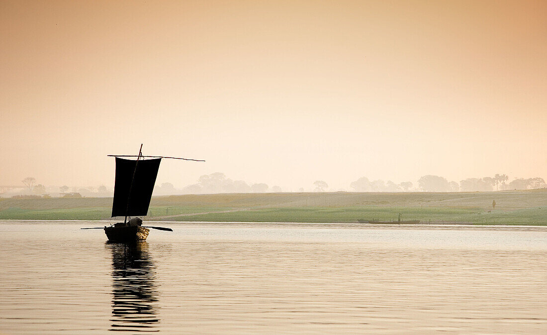 Boat on the Ganges, Varanasi. Uttar Pradesh, India