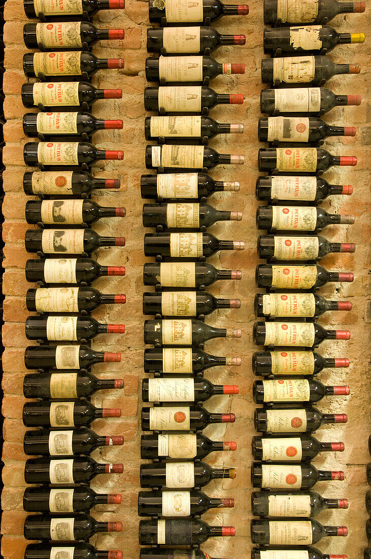 Wine cellar with vintage wines, Chateau Petrus, Palais Coburg, Vienna, Austria