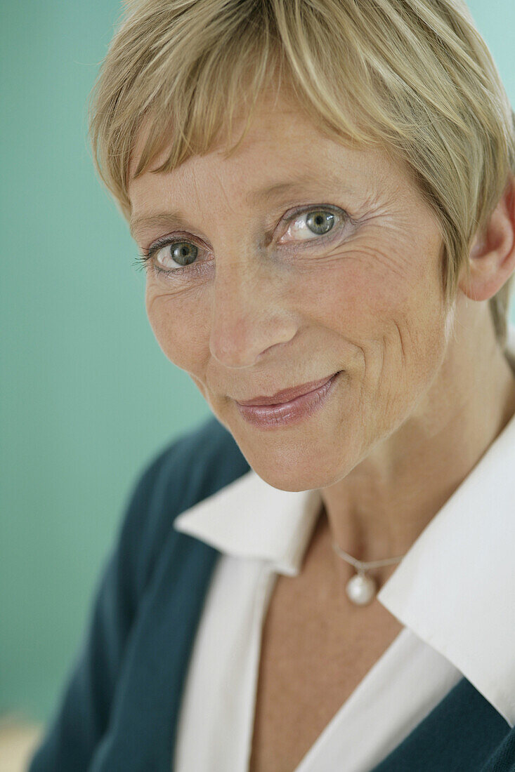 Mature woman smiling at camera, Styria, Austria