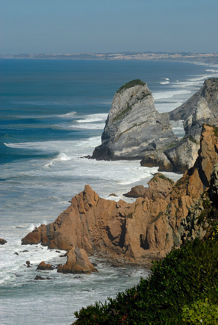 Coastal landscape at Cabo da Roca, near Guincho Beach, Costa de Lisboa, Lisbon District, Estremadura, Portugal, Atlantic