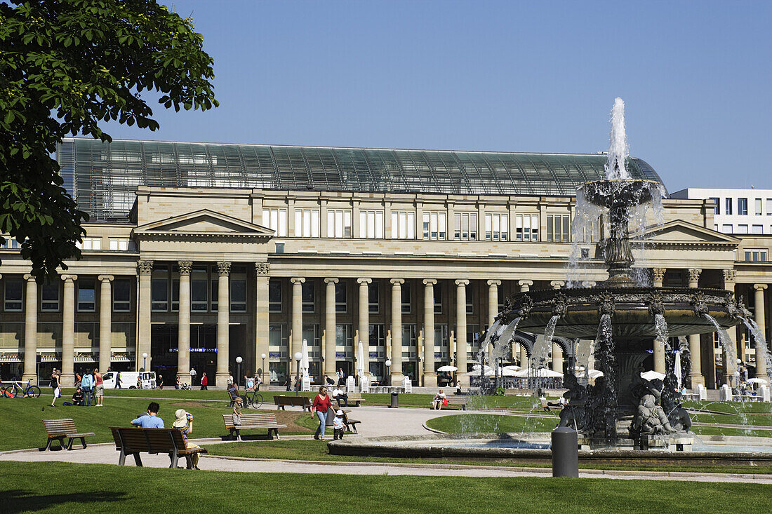 Konigsbau at castle square, Stuttgart, Baden-Wurttemberg, Germany