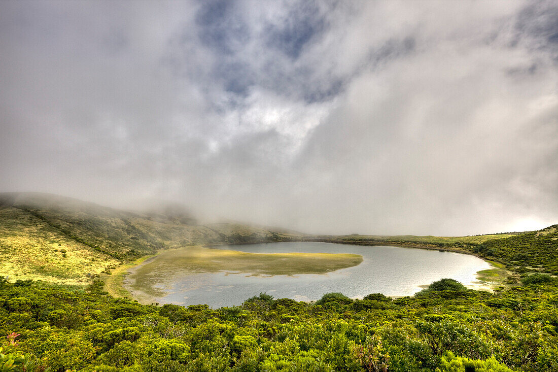 Lake Lagoa do Caiado at Highlands of Pico, Pico Island, Azores, Portugal