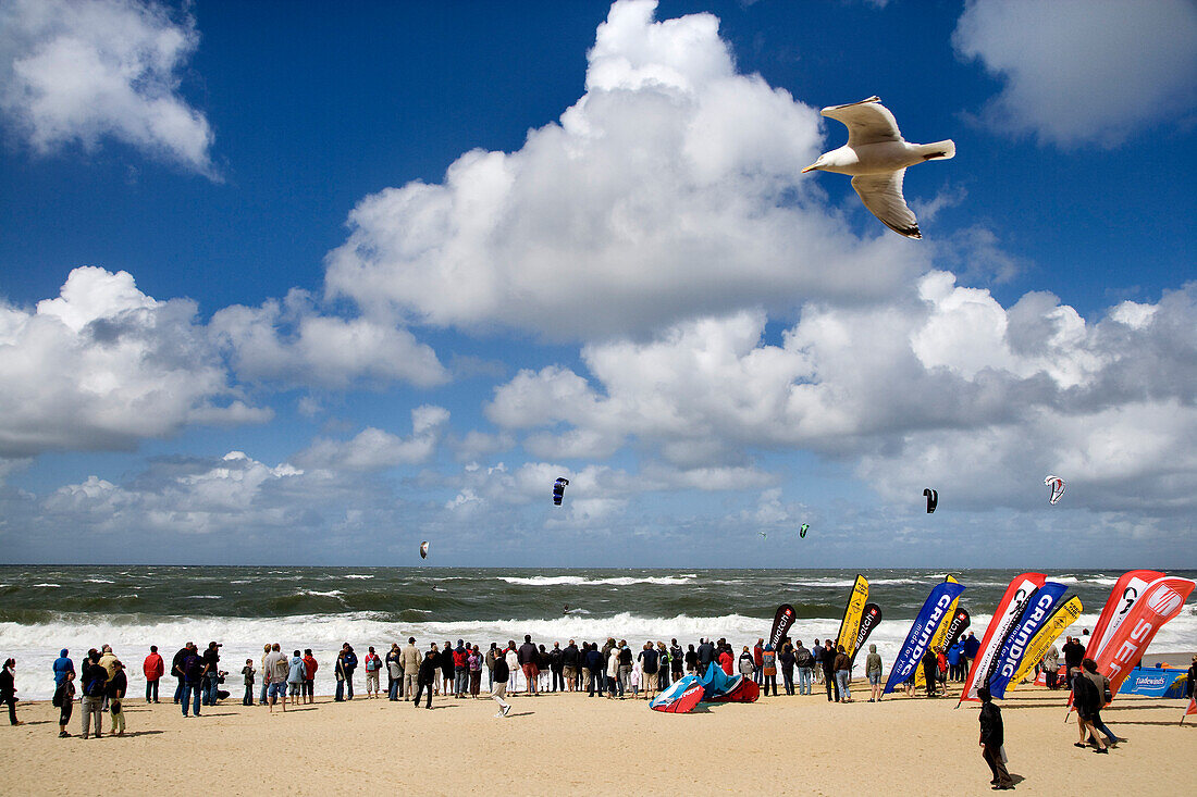 Kite-Surf Trophy, Westerland, North Sea, Sylt Island, North Frisian Islands, Schleswig-Holstein, Germany