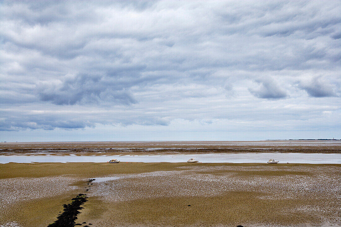 Lahnungsreihen, Wattenmeer, Utersum, Föhr, Nordfriesland, Schleswig-Holstein, Deutschland