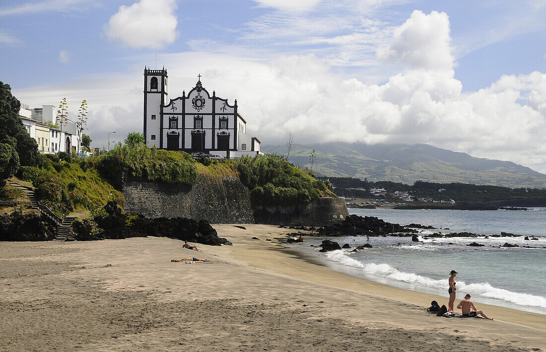 Strand, Sao Roque bei Ponta Delgada, Insel Sao Miguel, Azoren, Portugal