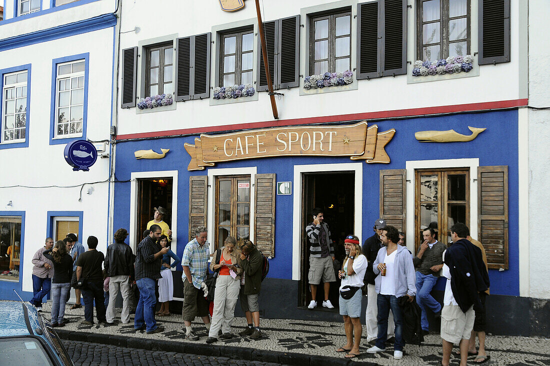 Peter Sport cafe at Horta harbour, Faial Island, Azores, Portugal