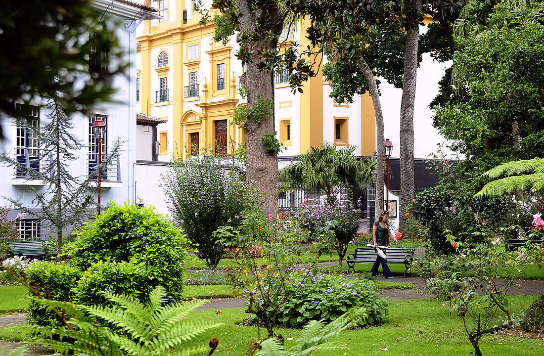 Garden in the heart of the town, Jardim Duque da Terceira, Angra do Heroismo, Terceira Island, Azores, Portugal