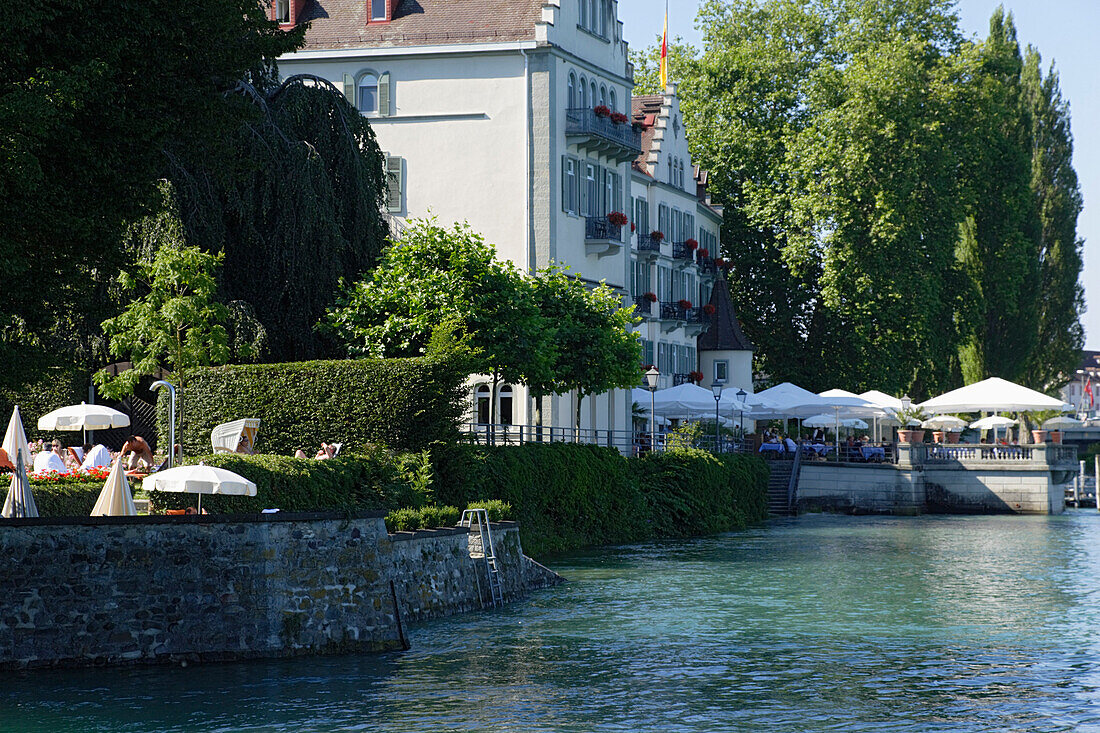 Cafes at Lake Constance, Konstanz, Baden-Wurttemberg, Germany