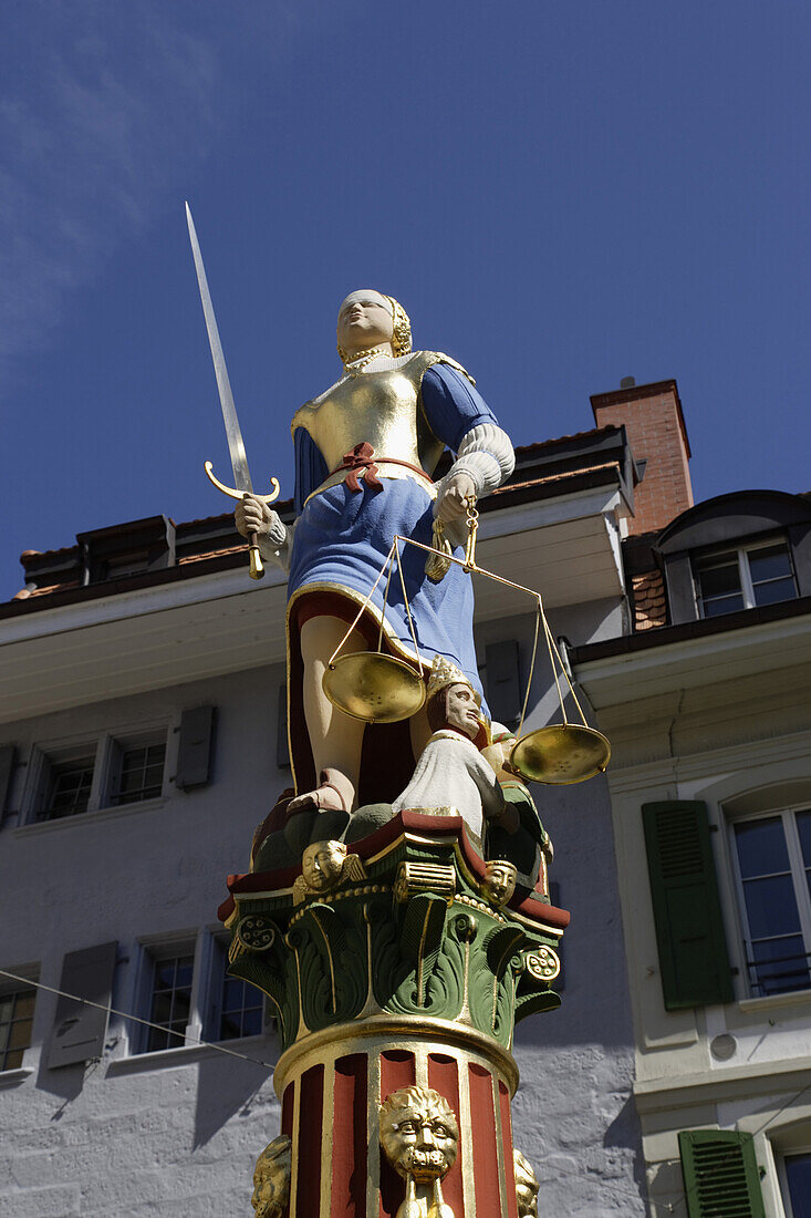 Fountain of Justice, Place de la Palud, Lausanne, Canton of Vaud, Switzerland