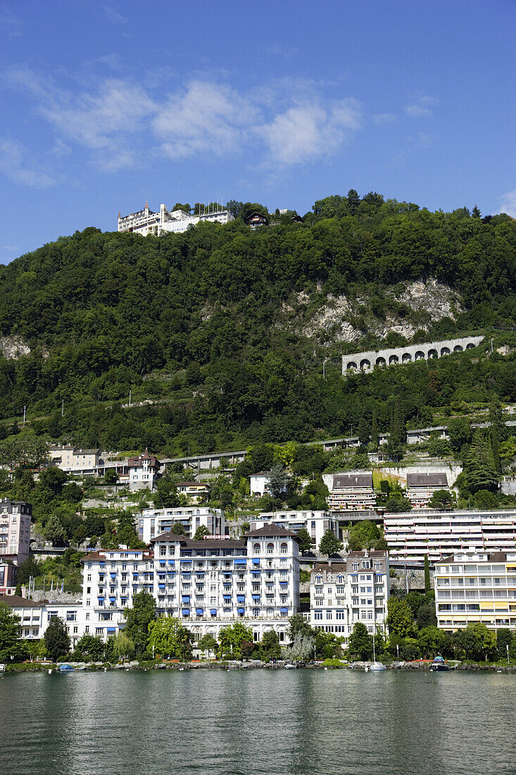 Blick auf Montreux, Kanton Waadt, Schweiz