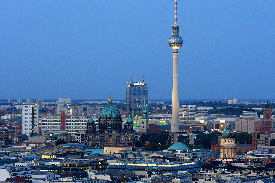 View ot Berlin-Mitte with Television Tower in the evening, Germany