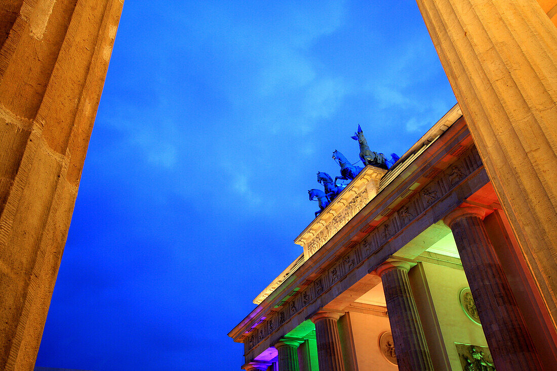 Brandenburg Gate at night, Berlin, Germany