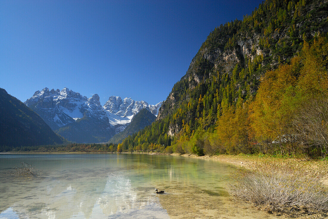 Monte Cristallo above lake Duerrensee, Dolomites, South Tyrol, Italy