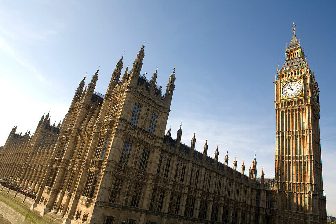 Big Ben am Palace of Westminster, Houses of Parliament, London, England, Großbritannien, Vereinigtes Königreich