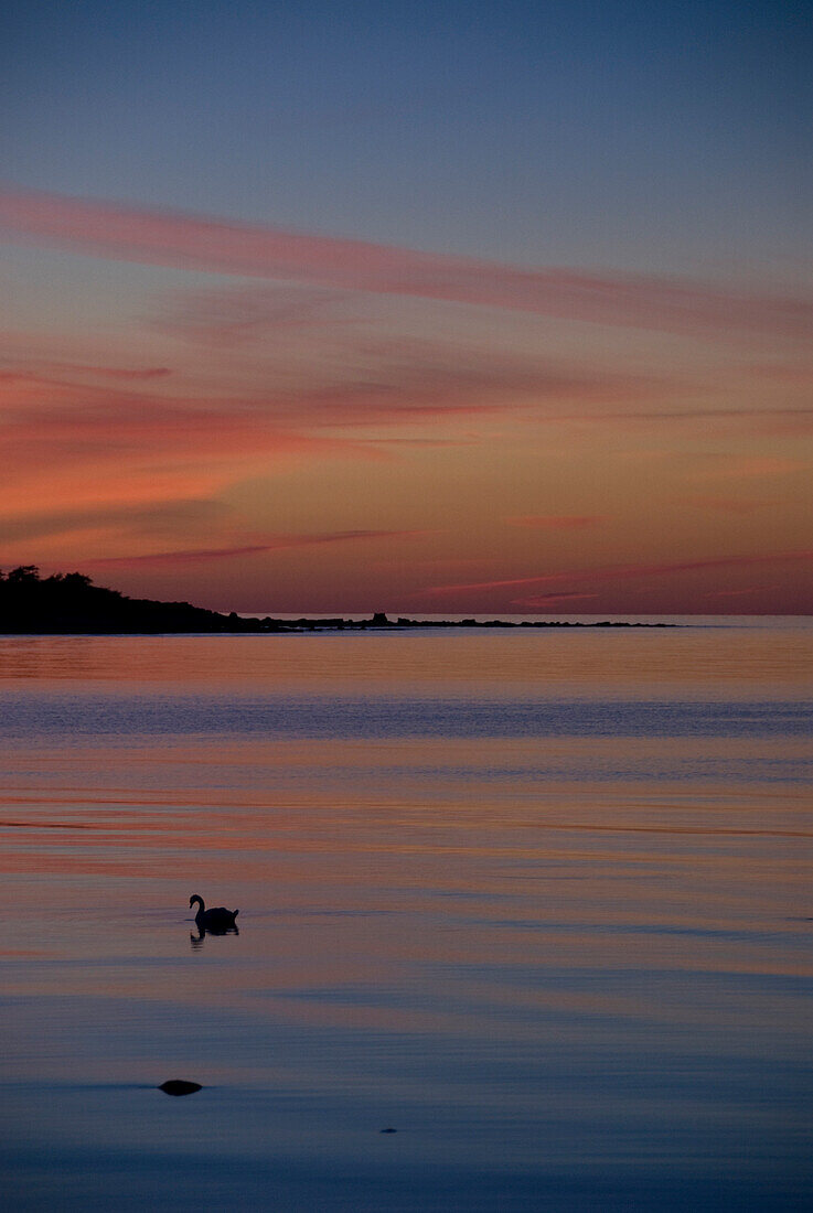 Sonnenuntergang auf Farö, Nordküste, Gotland, Schweden, Skandinavien, Europa