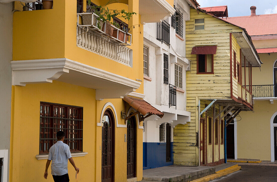 Colonial buildings. Old Town. San Felipe. Panama city. Panama