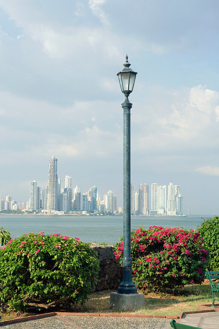 Lantern downtown skyline from. Old Town. San Felipe. Panama city. Panama