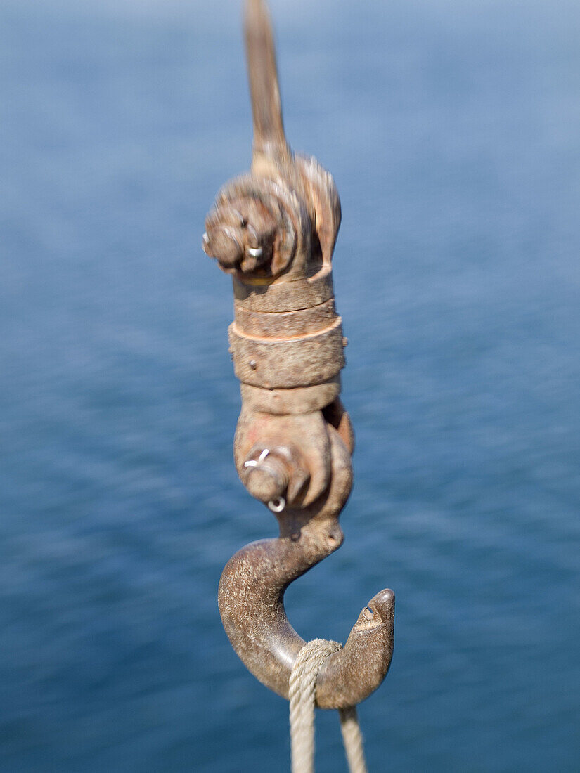 Hook on a pulley in the harbour of Santa Barbara, California, USA (Soft Focus Effect)