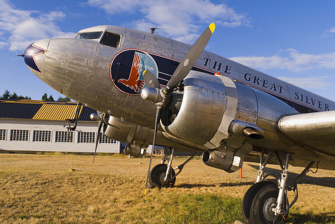 Prop plane at Pearson Field (oldest operating airport in the US), Vancouver, Washington, USA