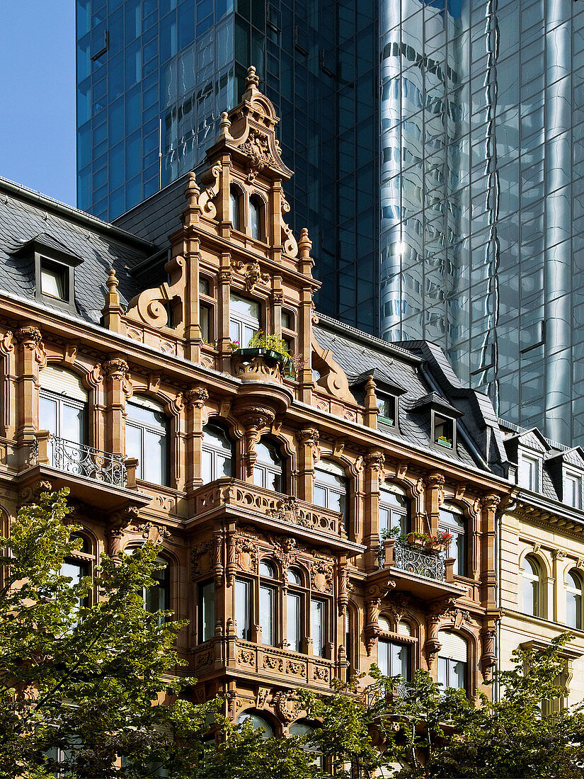 Architecture contrast. Frankfurt am Main. Germany