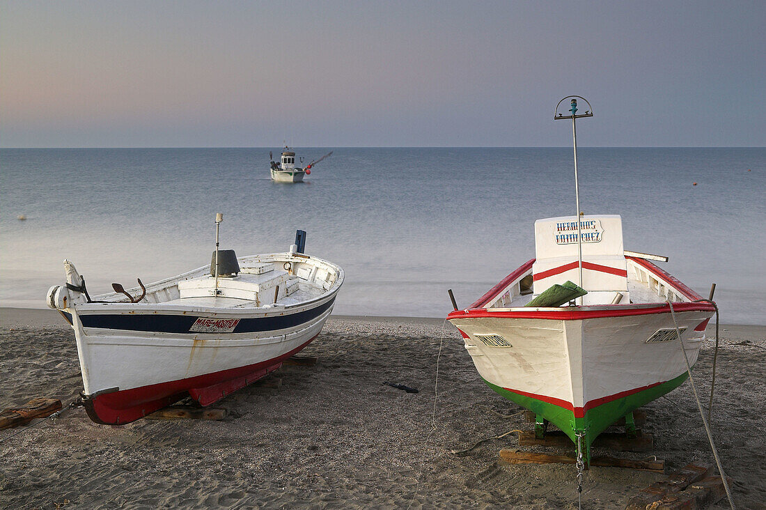 Fishing boats. Cabo de Gata - Nijar Natural Park. Almeria Province. Andalucia. Spain.