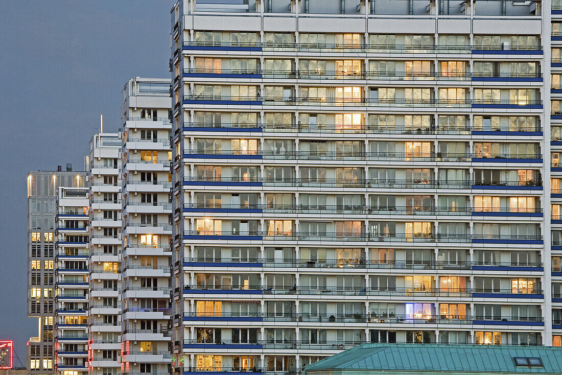 Prefabricated buildings at Leipzig street, Berlin, Germany