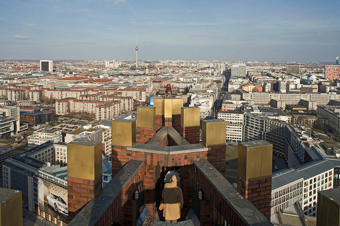 View from the Kollhoff Tower at the square Potsdamer Platz, Berlin, Germany, Europe